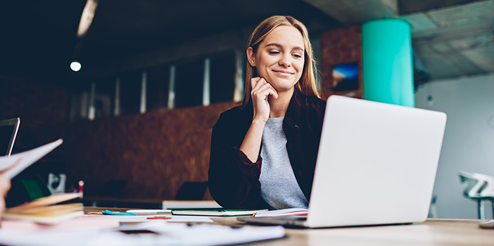 Woman working at pc
